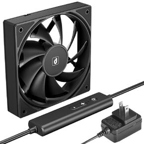 upHere 120mm DC Fan High Performance Silent Fan with 5 Adjustable Wind speeds for Computer / PS4 / TV Box/AV Cabinet U3DC1