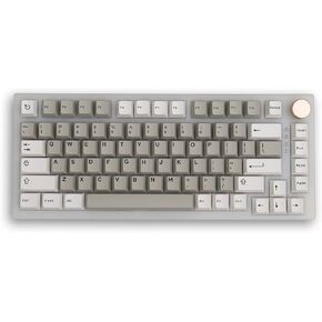 Gliging 121 Keys White Gray Keycaps Cherry Profile Doubleshot Keycap Suitable for 61/64/84/87 Cherry MX Switch Mechanical Keyboard