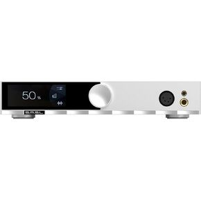 SMSL H400 Headphone Amplifier,4.4mm Balanced,XLR Balanced,6.35mm Single-Ended,16-600Ω High Output Power,Preamp Output,Fully Balanced Design,High,Medium and Low Gain,with Remote Control (Silvery)