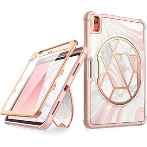 i-Blason for iPad 10th Generation Case with Pencil Holder, [Built-in Screen Protector & Stand], Full Body Drop Protection iPad Case for iPad 10th Generation 10.9", Cosmo Series, Marble/Pink