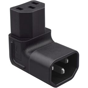 Cablecc IEC ذكر C14 إلى أسفل الزاوية اليمنى 90 درجة IEC أنثى C13 محول تمديد الطاقة محول التيار المتردد