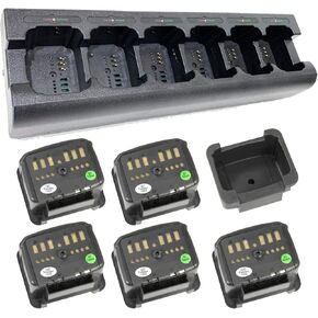 Maximal Power RC Mini600-RBPOD-MINI-M9009 Mini 6 Way Two-Way Radio Charger for Motorola Two 2 Way Radio Battery PMNN-4023, PMNN-4148, PMNN-4023 PMNN-4148, HNN-9008