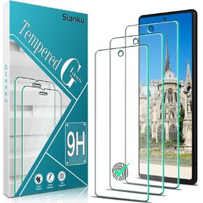 Slanku [3 Pack] Designed for Google Pixel 6 Tempered Glass Screen Protector, HD Screen Protector Film, Support Fingerprint Reader, Anti Scratch, Bubble Free, Case Friendly