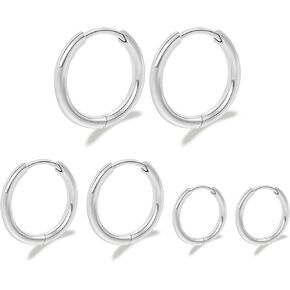 Gold Hoop Earrings Set 14k Gold Plated Huggie Earrings Hypoallergenic Small Silver Hoop Earrings Jewelry for Multiple Piercing for Women Girls