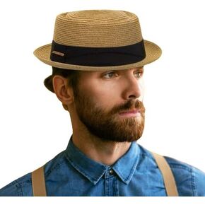 Fedora-Straw-Boater-Hat for Women Men Summer Beach-Sun-Hats Wide-Brim Panama-Hat Pork-Pie Top-Hat Sun-Protection-hat