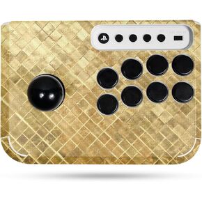 Carbon Fiber Gaming Skin Compatible with Hori Fighting Stick Mini (PS5, PS4, PC) - Gold Tiles - Premium 3M Vinyl Protective Wrap Decal Cover - Easy to Apply | Crafted in The USA by MightySkins