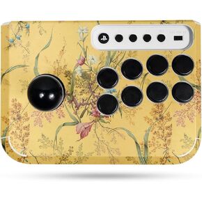 Gaming Skin Compatible with Hori Fighting Stick Mini (PS5, PS4, PC) - Yellow Marble End - Premium 3M Vinyl Protective Wrap Decal Cover - Easy to Apply | Crafted in The USA by MightySkins