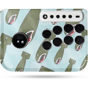 Glossy Glitter Gaming Skin Compatible with Hori Fighting Stick Mini (PS5, PS4, PC) - Yellow Poppy - Premium 3M Vinyl Protective Wrap Decal Cover - Easy to Apply | Crafted in The USA by MightySkins