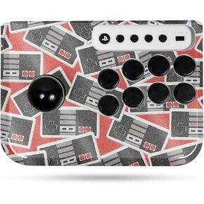 غلاف ألعاب لامع لامع متوافق مع Hori Fighting Stick Mini (PS5، PS4، PC) - وحدات التحكم الرجعية 3 - غطاء لاصق واقٍ من الفينيل 3M ممتاز | صُنع في الولايات المتحدة الأمريكية بواسطة MightySkins