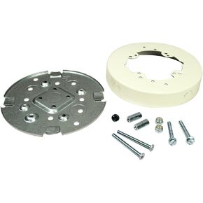 Legrand Wiremold V5738AF Metal Plastic Raceway for Extending Power, 500 and 700 Series, 5 1/2" Diameter Solid Base Fan Box, 1" Deep, White (1 Pack)