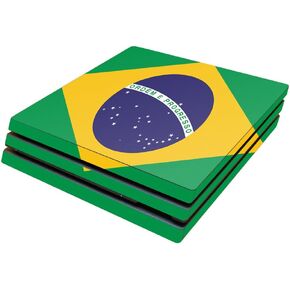 MightySkins Skin Compatible with Sony Playstation 4 Pro PS4 wrap Cover Sticker Skins Brazilian Flag