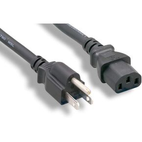 North American Standard Power Cord, NEMA5-15P to IEC320 C13, 18AWG, 10A 125V (ZWACPCA1-12)
