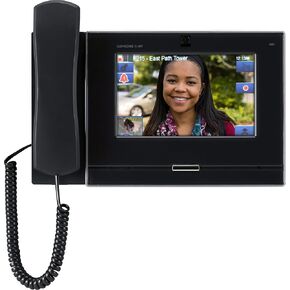 Aiphone IX-MV7-HB IP Addressable Hands-Free or Handset Master Station, Black; 7" TFT LCD Touchscreen; Hands-Free or Push-to-Talk Communication; 8 Customizable Speed Dial Buttons; 600 Ohms Audio Input