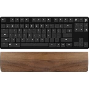 Linkidea Solid Wood Tenkeyless Keyboard Wrist Rest, 80% Keyboard Rest Pad for Office, Computer, Laptop, Mac, Comfortable, Lightweight for Easy Typing (Brown Walnut)