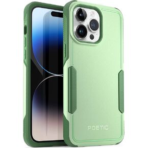 Poetic Neon Case Compatible with iPhone 14 Pro Max, Dual Layer Rugged Slim Shockproof Drop Protection, Military Green