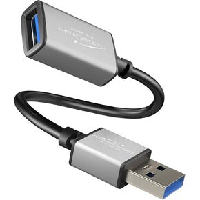KabelDirekt - كابل تمديد USB A 3.0 - 6 بوصات × 2 - (قم بتوصيل USB A بمقبس USB A، مناسب لجميع منافذ USB A، أسود، رمادي فضائي) - سلسلة Pro in Kuwait