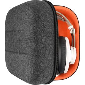 حافظة سماعات الرأس Geekria Shield متوافقة مع Sennheiser HD820، HD800S، HD800، HD700، HD599SE، حقيبة حمل بديلة واقية صلبة للسفر مع تخزين الملحقات (رمادي داكن)