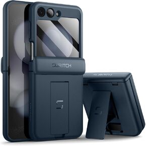 SURITCH for Samsung Galaxy Z Flip 5 Case with Built-in Screen Protector & Kickstand & Hinge Protection, Full-Body Shockproof Protective Cover for Z Flip 5 (2023) -(Matcha Green)