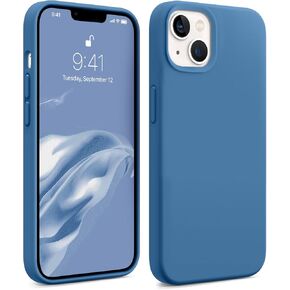 AOTESIER Compatible with iPhone 13 Case, [Silicone Slim Series] Full Body Shockproof Protective Phone Case with Soft Anti-Scratch Microfiber Lining, 6.1 inch, Chalk Pink