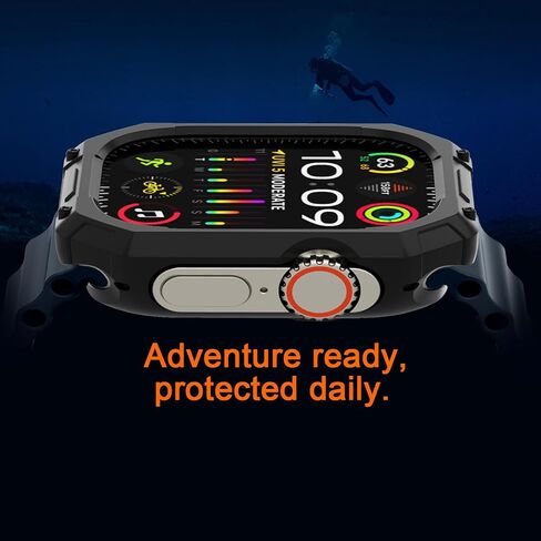 Compatible with Apple Watch Case, Apple Watch Cover, Apple Watch Protector– BooGoo Full Coverage Protection for Apple Watch Ultra 2, Ultra, Series 10/9/8/7/6,- 44mm, 45mm, 46mm,49mm (45mm) in Saudi Arabia