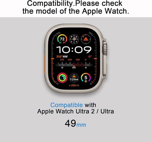 Compatible with Apple Watch Case, Apple Watch Cover, Apple Watch Protector– BooGoo Full Coverage Protection for Apple Watch Ultra 2, Ultra, Series 10/9/8/7/6,- 44mm, 45mm, 46mm,49mm (45mm) in Saudi Arabia
