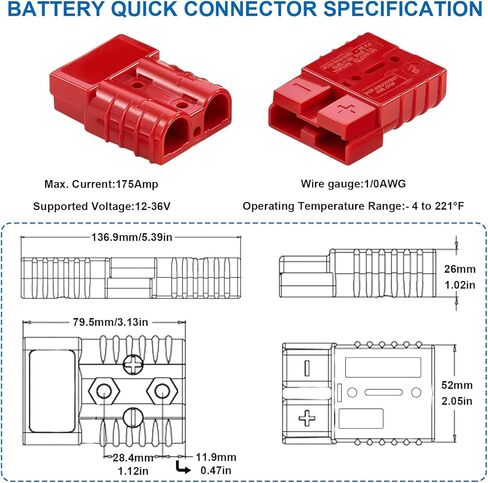 smseace 2Pack 50Amp Battery Quick Connect Plugs and connectors 6-12Gauge Battery Quick Disconnect for Winch, Trailer and trolling Motor Towing Winch Quick Connect Systems in Saudi Arabia