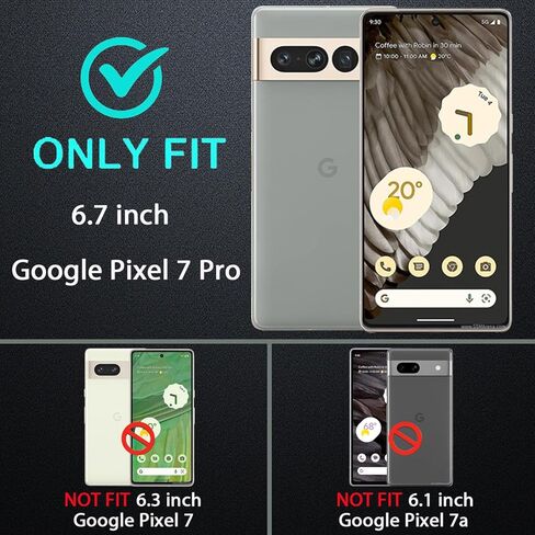 for Google Pixel 7 Pro Case, Military Grade Heavy Duty Shockproof/Drop Proof/Dust Proof Case with 2Pcs Self Healing Flexible TPU Screen Protector & Camera Lens Protector (Black/Black) in Saudi Arabia