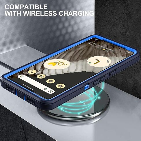 for Google Pixel 7 Pro Case, Military Grade Heavy Duty Shockproof/Drop Proof/Dust Proof Case with 2Pcs Self Healing Flexible TPU Screen Protector & Camera Lens Protector (Black/Black) in Saudi Arabia