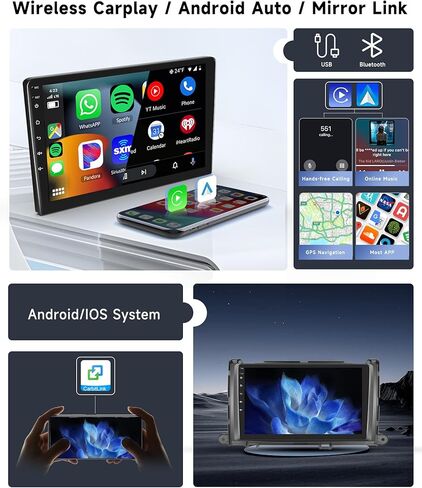 [8 CORE 4G+64G] for Toyota Sienna 2011-2014 Car Radio with Wireless Carplay/Android Auto, 9 Inch Android 13 IPS Touch Screen Car Stereo, Bluetooth, GPS, WiFi, SWC, DSP + HD Backup Camera in Kuwait