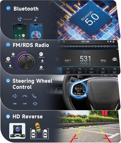 [8 CORE 4G+64G] for Toyota Sienna 2011-2014 Car Radio with Wireless Carplay/Android Auto, 9 Inch Android 13 IPS Touch Screen Car Stereo, Bluetooth, GPS, WiFi, SWC, DSP + HD Backup Camera in Kuwait