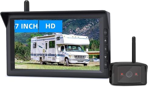 RV Backup Camera Wireless with Strong Signal, Infrared Night Vison, 7" Split Screen Monitor Waterproof Hitch Trailer Camera Systems for Truck Trailer Motorhome,Camper in Saudi Arabia