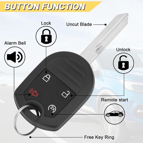 استبدال مفتاح Fob لـ 2011-2014 Ford F150/ 11-16 F250 F350/ 09-17 إكسبيديشن/ 13-15 إكسبلورر/ 07-15 لينكولن MKX/ 14-17 نافيجيتور جهاز تحكم عن بعد للدخول بدون مفتاح للسيارة، CWTWB1U793، 4 Btn، قطعتان in Saudi Arabia