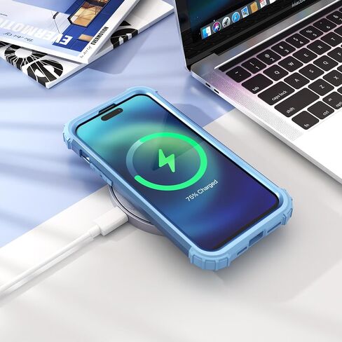 حافظة IDweel لهاتف iPhone 15 Pro Max مع واقي شاشة للنساء، 3 في 1 مقاوم للصدمات، غطاء هجين صلب شديد التحمل من البولي كربونات، غطاء كامل من السيليكون الناعم، ذهبي وردي in Saudi Arabia