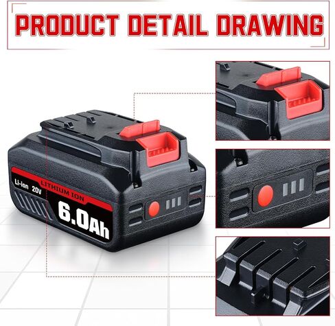 manufer 1pack 6.0ah 20v v20 بطاريات استبدال للحرفي 20v بطارية مع متوافق CMCB202 CMCB204 CMCB205 CMCB206 CMCB204-2 CMCB202-2 أدوات كهربائية لاسلكية in Saudi Arabia