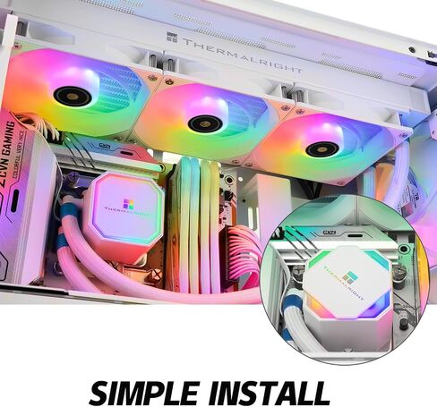 مبرد مياه Frozen Prism 360 White ARGB AIO، مبرد وحدة المعالجة المركزية السائل، نظام تبريد مياه مراوح 3 × 120 مم PWM، سرعة عالية 1850 دورة في الدقيقة، متوافق مع AMD/AM4/AM5 in Saudi Arabia