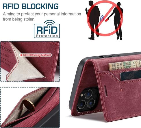 for iPhone 13 Mini Case, Vintage Wallet Case Card Holder Kickstand Built-in Magnetic Flip Folio Leather Case for iPhone 13 Mini - Blue in Saudi Arabia