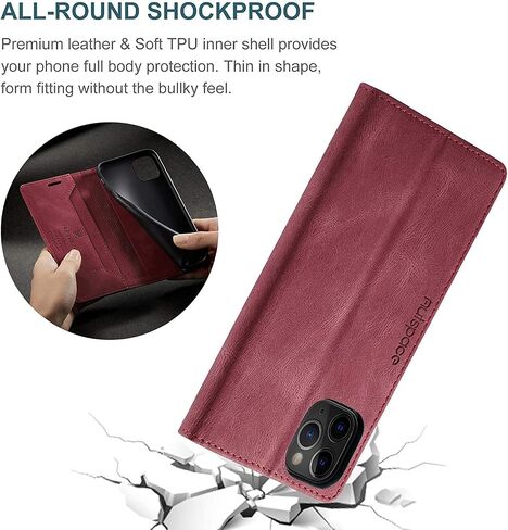 for iPhone 13 Mini Case, Vintage Wallet Case Card Holder Kickstand Built-in Magnetic Flip Folio Leather Case for iPhone 13 Mini - Blue in Saudi Arabia
