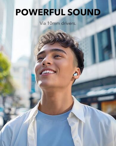 Soundcore P30i by Anker Noise Cancelling Earbuds, Strong and Smart Noise Cancelling, Powerful Bass, 45H Playtime, 2-in-1 Case and Phone Stand, IP54, Wireless Earbuds, Bluetooth 5.4 (White) in Saudi Arabia