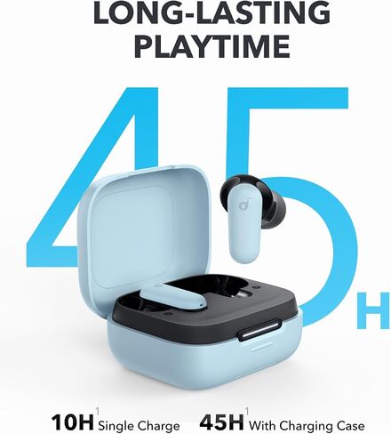 Soundcore P30i by Anker Noise Cancelling Earbuds, Strong and Smart Noise Cancelling, Powerful Bass, 45H Playtime, 2-in-1 Case and Phone Stand, IP54, Wireless Earbuds, Bluetooth 5.4 (White) in Saudi Arabia