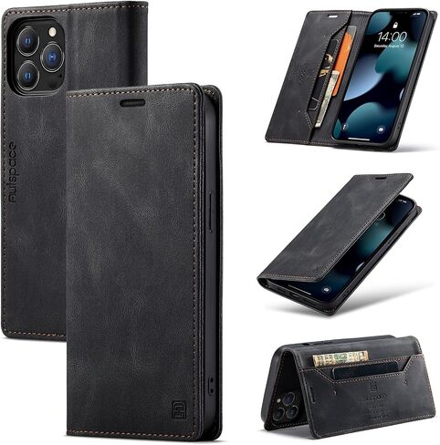 for iPhone 13 Mini Case, Vintage Wallet Case Card Holder Kickstand Built-in Magnetic Flip Folio Leather Case for iPhone 13 Mini - Blue in Saudi Arabia