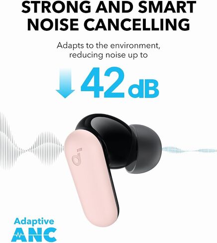 Soundcore P30i by Anker Noise Cancelling Earbuds, Strong and Smart Noise Cancelling, Powerful Bass, 45H Playtime, 2-in-1 Case and Phone Stand, IP54, Wireless Earbuds, Bluetooth 5.4 (White) in Saudi Arabia