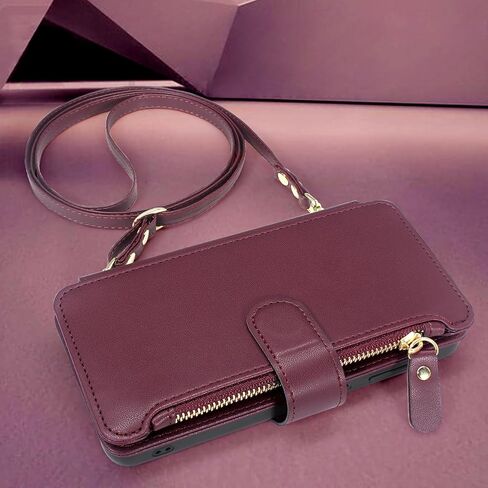 محفظة Harryshell Crossbody لهاتف Samsung Galaxy S24 Ultra 5G [8 فتحات للبطاقات] مع [حجب للسرقة]، جيب طويل بسحاب للعملة النقدية وحزام معصم لهاتف S24 Ultra 6.8 بوصة (أزرق مخضر) in Saudi Arabia