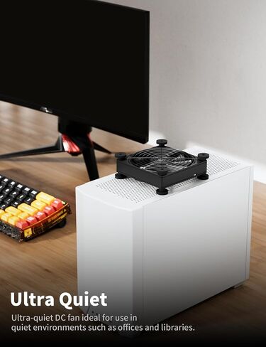 upHere 120mm DC Fan High Performance Silent Fan with 5 Adjustable Wind speeds for Computer / PS4 / TV Box/AV Cabinet U3DC1 in Kuwait