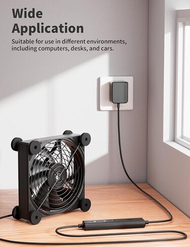 upHere 120mm DC Fan High Performance Silent Fan with 5 Adjustable Wind speeds for Computer / PS4 / TV Box/AV Cabinet U3DC1 in Kuwait