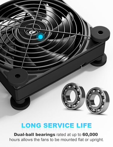 upHere 120mm DC Fan High Performance Silent Fan with 5 Adjustable Wind speeds for Computer / PS4 / TV Box/AV Cabinet U3DC1 in Kuwait