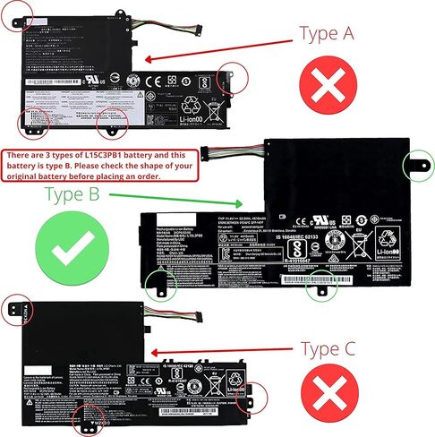 بطارية كمبيوتر محمول L15C3PB1 L15M3PB0 لجهاز Lenovo Flex 5 1470 1570 Series IdeaPad 320S-14IKB 320S-15ABR 320S-15AST 320S-15IKB 320S-15ISK 520S-14IKB Yoga 520-14IKB L15L3PB0 Shape-A [11.25V ] in Saudi Arabia