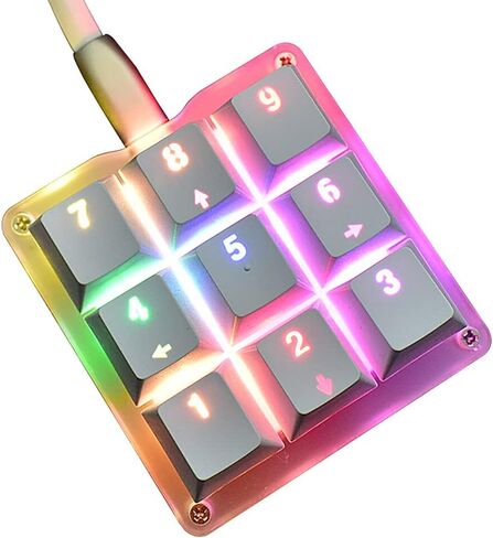 9 Keys 24 Macro RGB Backlight Programmable Setting Keypad Mechanical Keyboard OSU Single Handed Keyboard Electric Contest Game PC Laptop MAC Win Geeker Outemu Blue Switch Square Keycap in Saudi Arabia