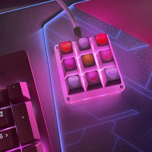 9 Keys 24 Macro RGB Backlight Programmable Setting Keypad Mechanical Keyboard OSU Single Handed Keyboard Electric Contest Game PC Laptop MAC Win Geeker Outemu Blue Switch Square Keycap in Saudi Arabia
