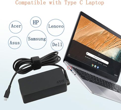 45 واط لشاحن الكمبيوتر المحمول USB C من سامسونج، شاحن Chromebook USB من النوع C لجهاز Samsung Plus Pro XE513C24 XE510C24 XE513C24-K01US BA44-00336A W030R003L Chromebook Plus V2 XE520QAB XE521QAB XE520QAB-K01US in Kuwait