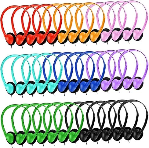 Kids Headphones Bulk 12 Pack for Classroom School Students, Wholesale Multi Color Wired Class Set Headphones for Children Toddler Boys Girls Teen and Adult (HY857, 12 Mixed) in Saudi Arabia